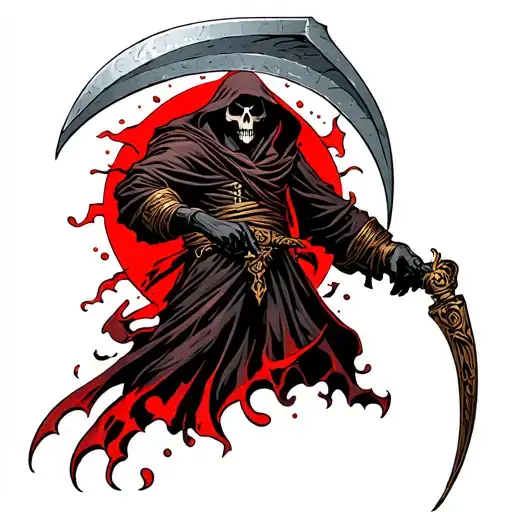 reaper holding a scythe tattoo design idea
