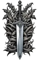 Scottish claymore sword tattoo design idea