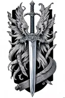 Scottish claymore sword tattoo design idea