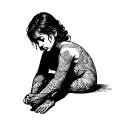 Sadness, Depression, Pain misery suffering tattoo design idea