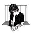 Sadness, Depression, Pain misery suffering tattoo design idea