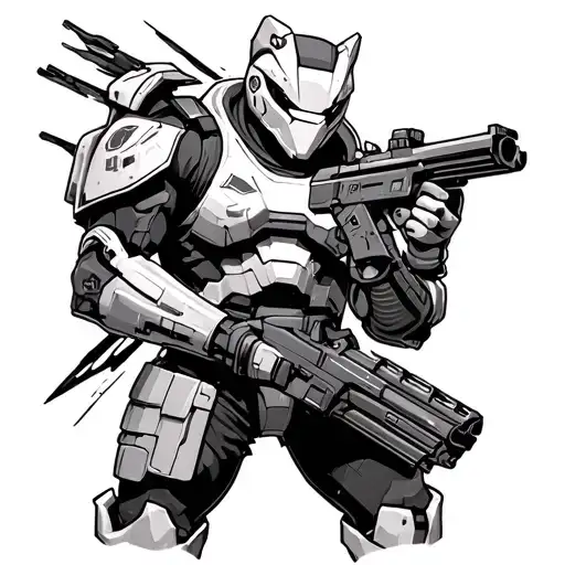 give me an overwatch themed sleeve tattoo tattoo design idea