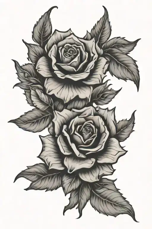 desert rose intertwined tattoo design idea