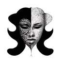 double face masque tattoo design idea