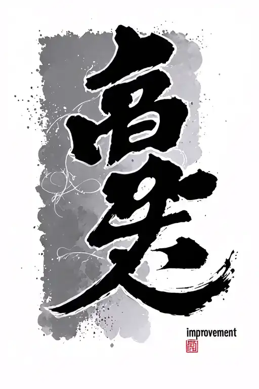 "Improvement" Kaizen Kanji tattoo design idea