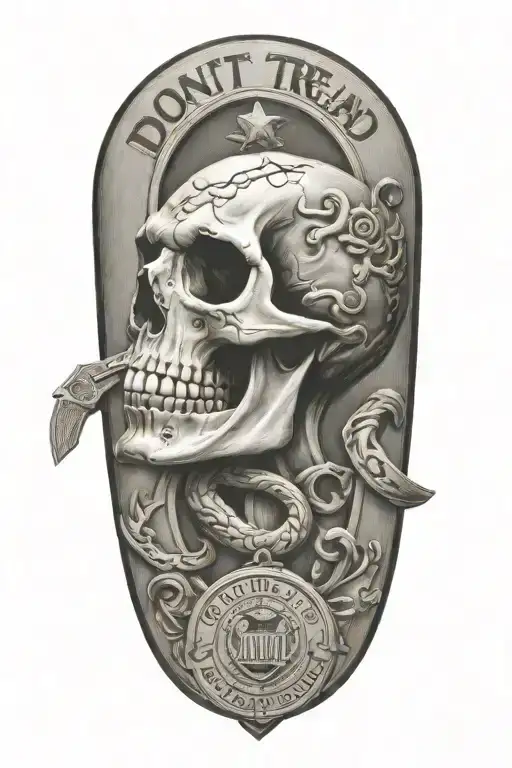 don't tread on me pistols crossing tattoo design idea