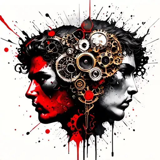 janus two heads in one steampunk inspired tattoo design combining elements tattoo design idea