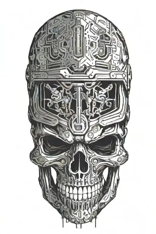 motocross skull in helmet tattoo design idea