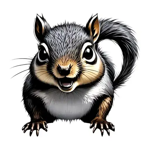 a rabid chipmunk on steroids tattoo design idea