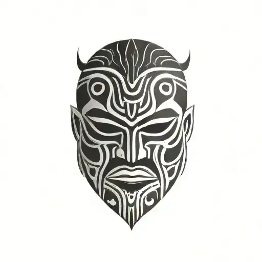 maori warrior mask tattoo design idea