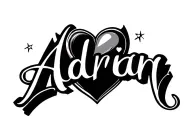"Adrian " medium for my hand tattoo with a heart  tattoo design idea