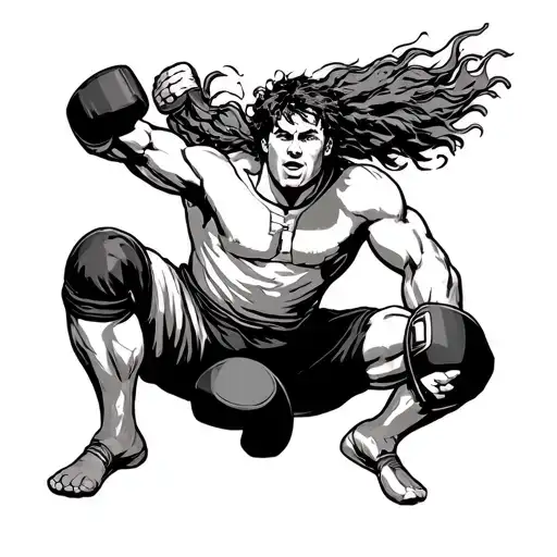 high school wrestler performing tattoo design idea