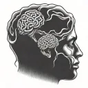 anxiety depression overthinking brain stopped tattoo design idea