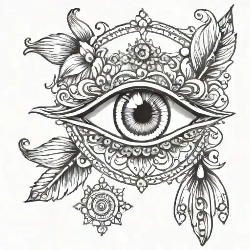 Romanian Gypsy eye gems tattoo design idea
