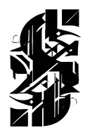 cyber tribal blackwork pattern geometric tattoo design idea