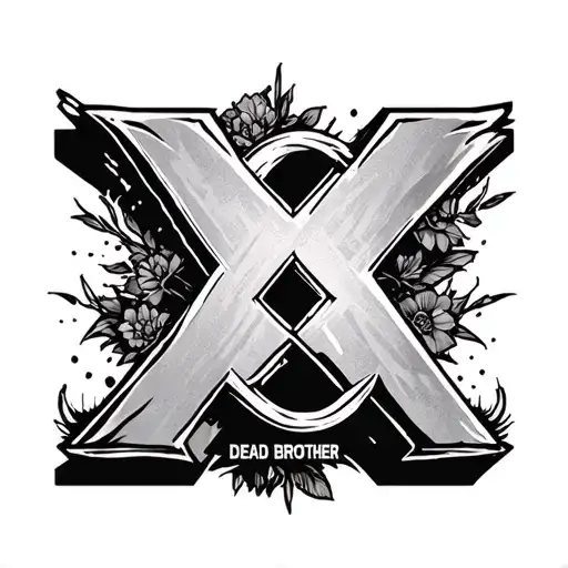 xo weeknd XO logo mix dead brother tattoo design idea