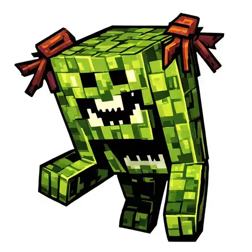 full body creeper from minecraft tattoo design idea