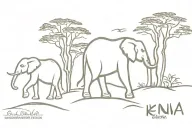 elephant Kenya sun tree hakuna matata tattoo design idea