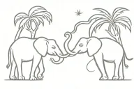 elephant Kenya sun tree hakuna matata tattoo design idea