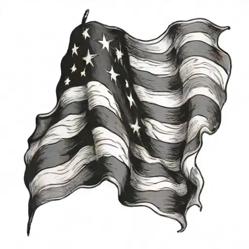 American weathered flag  tattoo design idea