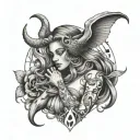   Aquarius woman with Taurus tattoo on her  tattoo design idea
