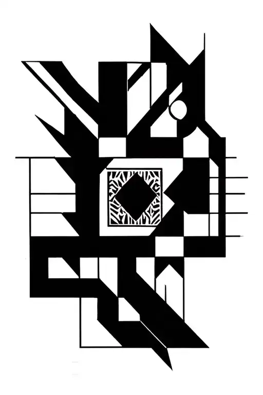 cyber tribal blackwork pattern geometric tattoo design idea