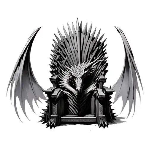 Create the Game of Thrones Iron Throne with a dragon tattoo design idea