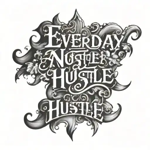 Everday Another Hustle uk font tattoo design idea