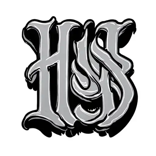 hustler word spelled downward tattoo design idea