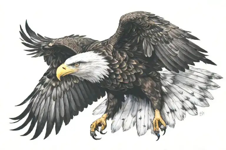 eagle flying symetric tattoo tattoo design idea