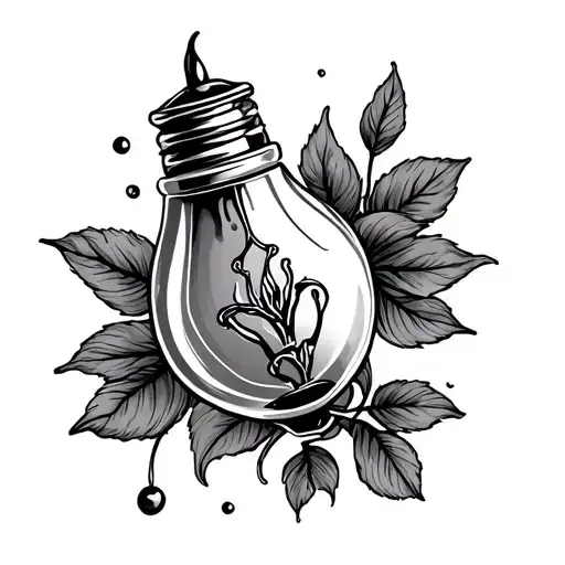 bougie ampoule tattoo design idea