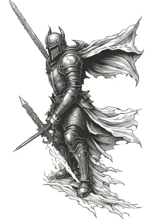 black knight of death angel tattoo design idea