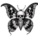 moth with skull on it's back tattoo design idea