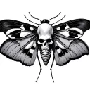 moth with skull on it's back tattoo design idea