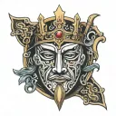 king baldwin iv Jerusalem mask tattoo design idea