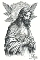 Jesus praying tattoo design idea