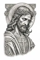 Jesus praying tattoo design idea