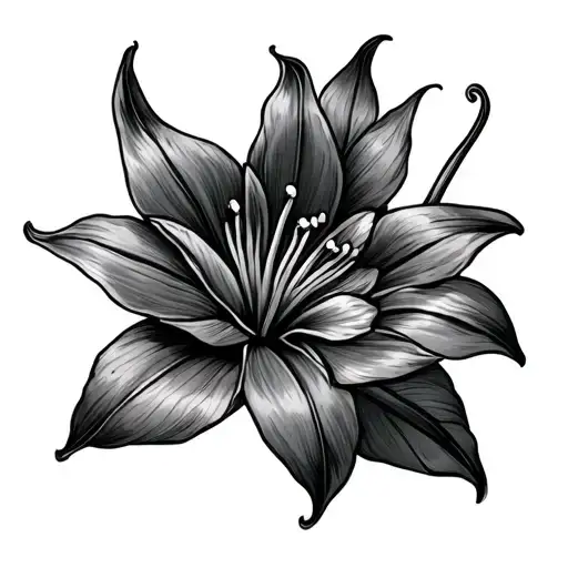 cash and life's a gamble inspired lilly flower tattoo design idea