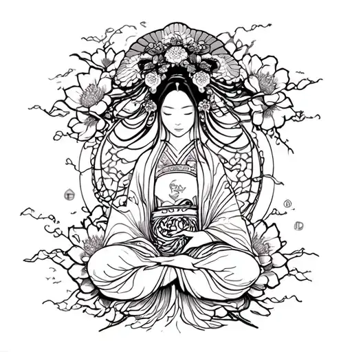 japanese omamori ofuda fertility tattoo design idea