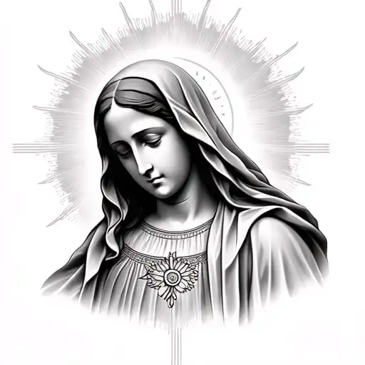 Virgin mary tattoo design idea