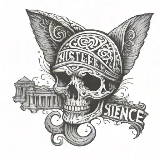 hustle and silence tattoo design idea