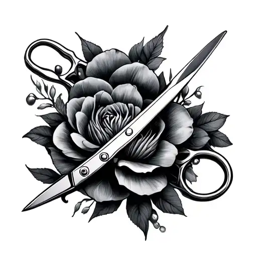 Scissors tattoo design idea