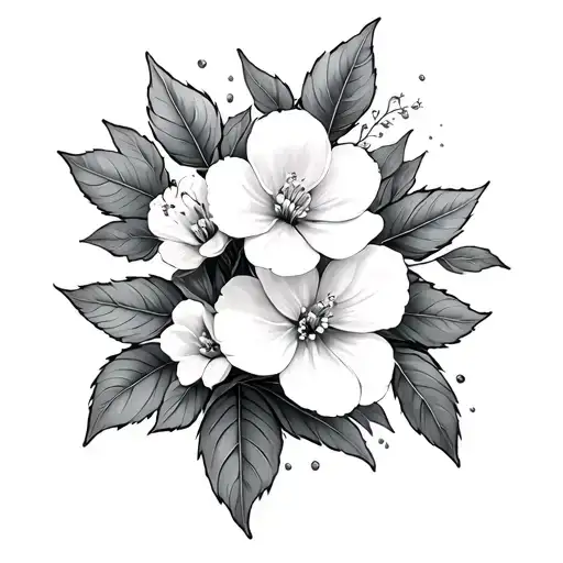 dogwood flowers and leaves wrap around ankle tattoo tattoo design idea
