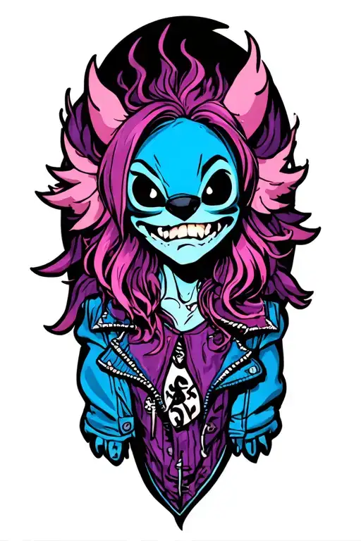 gothic punk Stitch inspired tattoo tattoo design idea