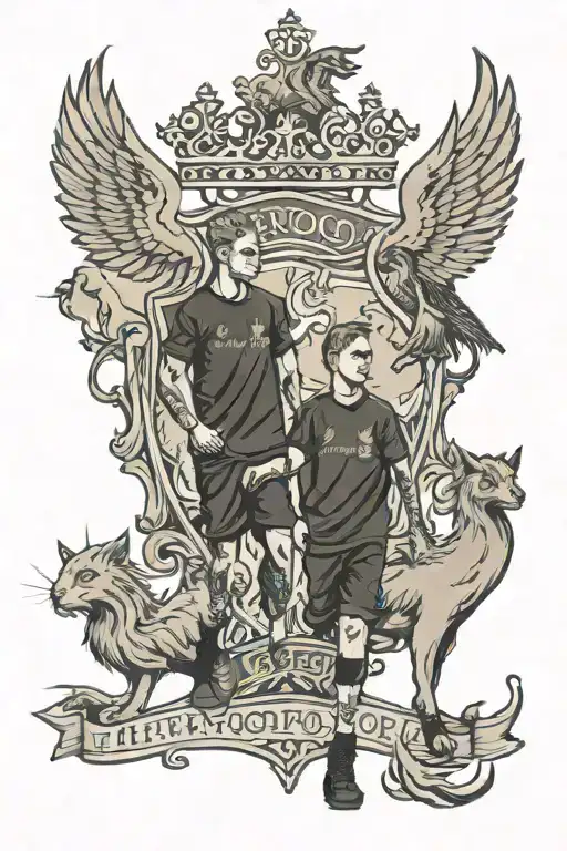 Liverpool and my two sons walking tattoo design idea