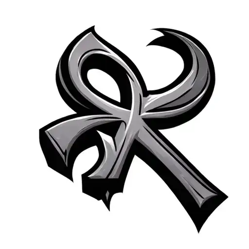 Cyber ​​Sigilism Ankh style tattoo design idea