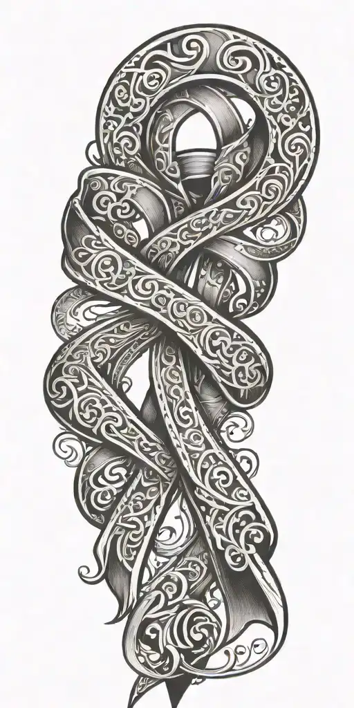 breast cancer awareness ribbon tattoo design idea