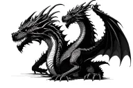 Dragons with Necromancer tattoo design idea