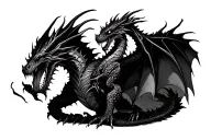 Dragons with Necromancer tattoo design idea