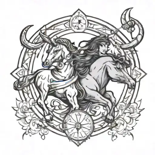 Sagittarius and Taurus. tattoo design idea